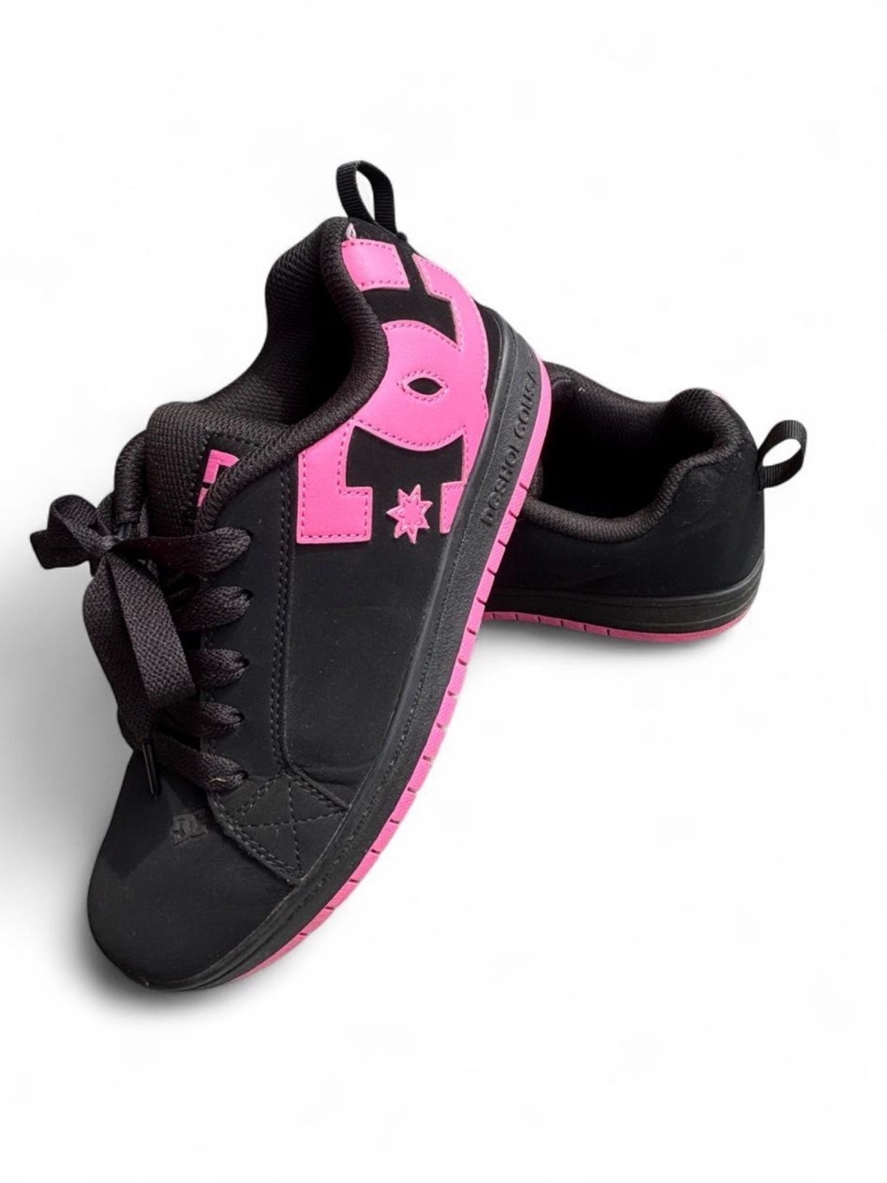 DC Kids Black and Hot Pink Skate Sneakers
